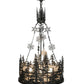 Meyda Lighting Alpine 23" 4-Light Textured Black Inverted Pendant Light With White Acrylic Shade