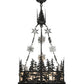 Meyda Lighting Alpine 23" 4-Light Textured Black Inverted Pendant Light With White Acrylic Shade