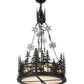 Meyda Lighting Alpine 23" 4-Light Textured Black Inverted Pendant Light With White Acrylic Shade