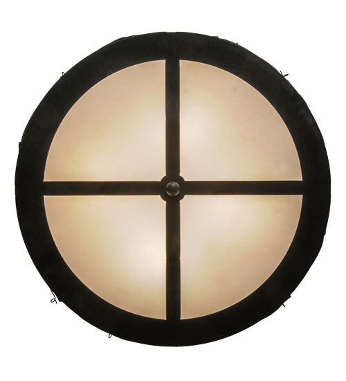 Meyda Lighting Alpine 23" 4-Light Textured Black Inverted Pendant Light With White Acrylic Shade