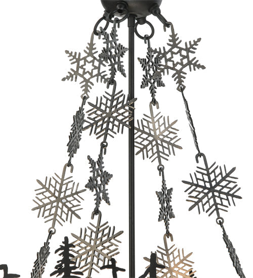 Meyda Lighting Alpine 23" 4-Light Textured Black Inverted Pendant Light With White Acrylic Shade