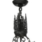 Meyda Lighting Alpine 23" 4-Light Textured Black Inverted Pendant Light With White Acrylic Shade