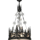Meyda Lighting Alpine 23" 4-Light Textured Black Inverted Pendant Light With White Acrylic Shade
