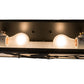 Meyda Lighting Alpine 24" 4-Light Textured Black Vanity Light With White Art Shade Glass