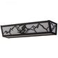 Meyda Lighting Alpine 24" 4-Light Textured Black Vanity Light With White Art Shade Glass