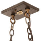 Meyda Lighting Alpine 33" 6-Light Antique Copper Island Pendant Light With Multi-Colored Shade Glass