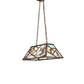 Meyda Lighting Alpine 33" 6-Light Antique Copper Island Pendant Light With Multi-Colored Shade Glass