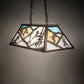 Meyda Lighting Alpine 33" 6-Light Antique Copper Island Pendant Light With Multi-Colored Shade Glass