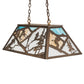 Meyda Lighting Alpine 33" 6-Light Antique Copper Island Pendant Light With Multi-Colored Shade Glass