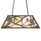 Meyda Lighting Alpine 33" 6-Light Antique Copper Island Pendant Light With Multi-Colored Shade Glass