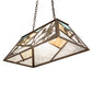 Meyda Lighting Alpine 33" 6-Light Antique Copper Island Pendant Light With Multi-Colored Shade Glass