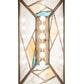 Meyda Lighting Alpine 33" 6-Light Antique Copper Island Pendant Light With Multi-Colored Shade Glass