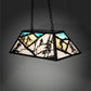 Meyda Lighting Alpine 33" 6-Light Textured Black Island Pendant Light With Multi-Colored Shade Glass