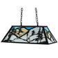 Meyda Lighting Alpine 33" 6-Light Textured Black Island Pendant Light With Multi-Colored Shade Glass
