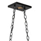 Meyda Lighting Alpine 33" 6-Light Textured Black Island Pendant Light With Silver Mica Shade Glass