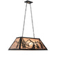 Meyda Lighting Alpine 33" 6-Light Textured Black Island Pendant Light With Silver Mica Shade Glass