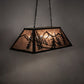Meyda Lighting Alpine 33" 6-Light Textured Black Island Pendant Light With Silver Mica Shade Glass