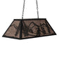 Meyda Lighting Alpine 33" 6-Light Textured Black Island Pendant Light With Silver Mica Shade Glass