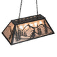 Meyda Lighting Alpine 33" 6-Light Textured Black Island Pendant Light With Silver Mica Shade Glass