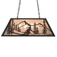 Meyda Lighting Alpine 33" 6-Light Textured Black Island Pendant Light With Silver Mica Shade Glass