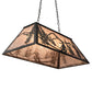 Meyda Lighting Alpine 33" 6-Light Textured Black Island Pendant Light With Silver Mica Shade Glass