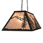 Meyda Lighting Alpine 33" 6-Light Textured Black Island Pendant Light With Silver Mica Shade Glass