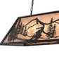 Meyda Lighting Alpine 33" 6-Light Textured Black Island Pendant Light With Silver Mica Shade Glass