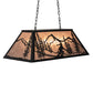 Meyda Lighting Alpine 33" 6-Light Textured Black Island Pendant Light With Silver Mica Shade Glass