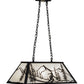 Meyda Lighting Alpine 33" 6-Light Textured Black Island Pendant Light With White Shade Glass