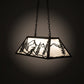 Meyda Lighting Alpine 33" 6-Light Textured Black Island Pendant Light With White Shade Glass