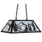 Meyda Lighting Alpine 33" 6-Light Textured Black Island Pendant Light With White Shade Glass