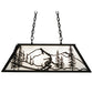 Meyda Lighting Alpine 33" 6-Light Textured Black Island Pendant Light With White Shade Glass