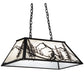 Meyda Lighting Alpine 33" 6-Light Textured Black Island Pendant Light With White Shade Glass