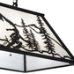 Meyda Lighting Alpine 33" 6-Light Textured Black Island Pendant Light With White Shade Glass