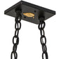 Meyda Lighting Alpine 33" 6-Light Textured Black Island Pendant Light With White Shade Glass