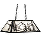 Meyda Lighting Alpine 33" 6-Light Textured Black Island Pendant Light With White Shade Glass