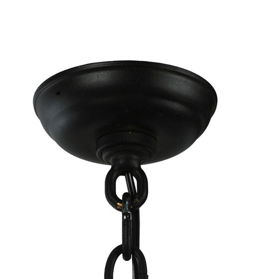 Meyda Lighting Alpine 36" 3-Light Textured Black Pendant Light With White Shade Glass