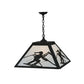 Meyda Lighting Alpine 36" 3-Light Textured Black Pendant Light With White Shade Glass