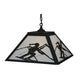 Meyda Lighting Alpine 36" 3-Light Textured Black Pendant Light With White Shade Glass
