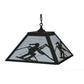 Meyda Lighting Alpine 36" 3-Light Textured Black Pendant Light With White Shade Glass