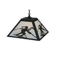 Meyda Lighting Alpine 36" 3-Light Textured Black Pendant Light With White Shade Glass