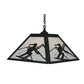 Meyda Lighting Alpine 36" 3-Light Textured Black Pendant Light With White Shade Glass