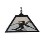 Meyda Lighting Alpine 36" 3-Light Textured Black Pendant Light With White Shade Glass