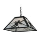 Meyda Lighting Alpine 36" 3-Light Textured Black Pendant Light With White Shade Glass