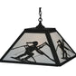 Meyda Lighting Alpine 36" 3-Light Textured Black Pendant Light With White Shade Glass