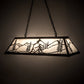 Meyda Lighting Alpine 48" 6-Light Textured Black Island Pendant Light With White Art Shade Glass