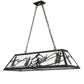 Meyda Lighting Alpine 48" 6-Light Textured Black Island Pendant Light With White Art Shade Glass