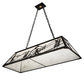 Meyda Lighting Alpine 48" 6-Light Textured Black Island Pendant Light With White Art Shade Glass