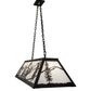 Meyda Lighting Alpine 48" 6-Light Textured Black Island Pendant Light With White Art Shade Glass