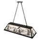 Meyda Lighting Alpine 48" 6-Light Textured Black Island Pendant Light With White Art Shade Glass